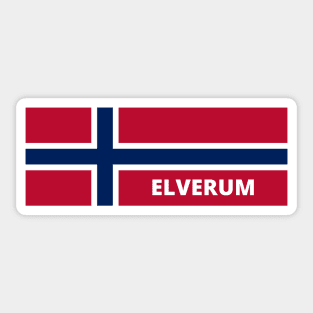 Elverum City in Norwegian Flag Sticker